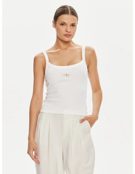 CALVIN KLEIN - WOVEN LABEL RIB TANK