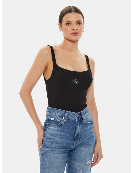 CALVIN KLEIN - WOVEN LABEL RIB TANK