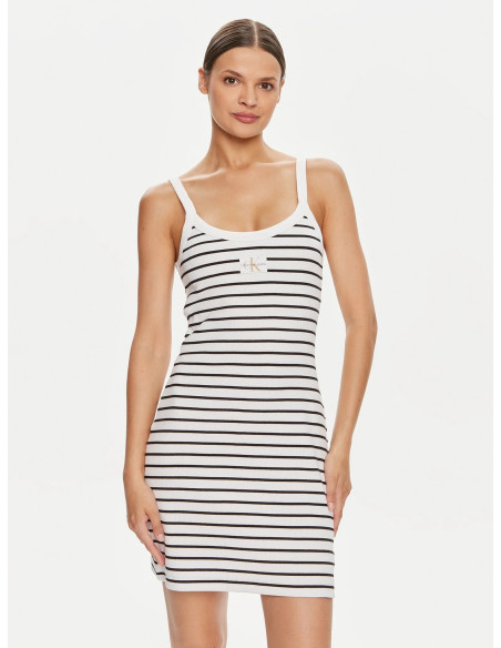 CALVIN KLEIN - WOVEN LABEL RIB TANK DRESS