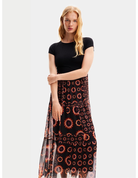 DESIGUAL - Geometric combination midi dress