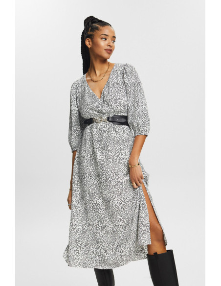 ESPRIT - Printed CrÃªpe Midi Dress