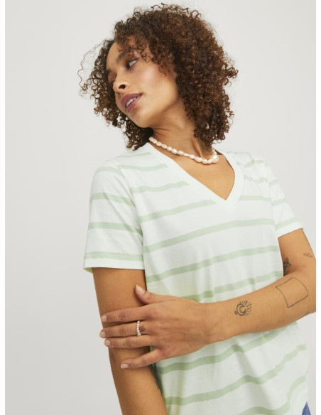 JJXX - JXANNIE REG VNECK STRIPE SS TEE JRS