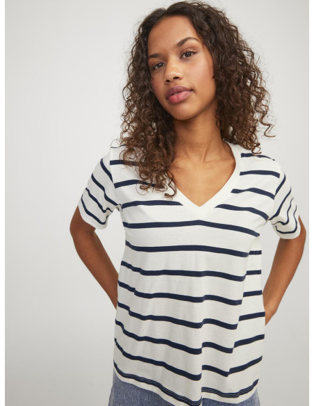 JJXX - JXANNIE REG VNECK STRIPE SS TEE JRS