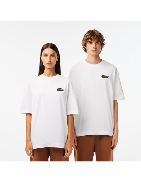 Lacoste - LOOSE FIT LARGE CROC ORGANIC HEAVY COTTON T-SHIRT