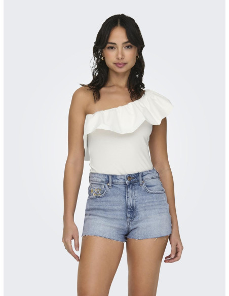 ONLY - ONLSOFFY ONE SHOULDER MIX TOP JRS