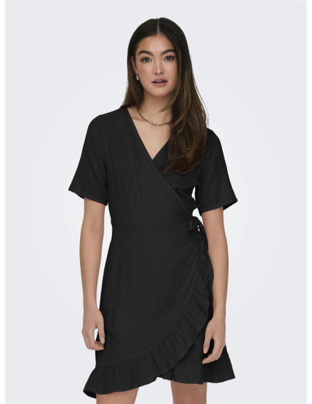 ONLY - ONLTHYRA LIFE SS WRAP DRESS WVN