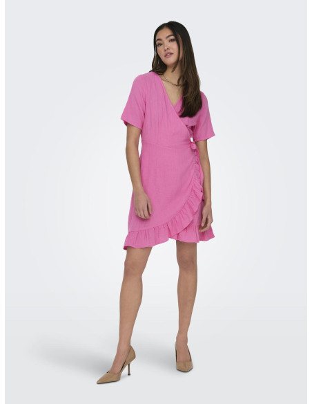 ONLY - ONLTHYRA LIFE SS WRAP DRESS WVN