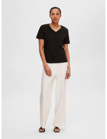 SELECTED FEMME - SLFESSENTIAL SS V-NECK TEE NOOS