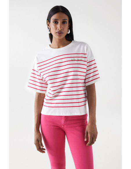 Salsa Jeans - STRIPED BRANDING T-SHIRT