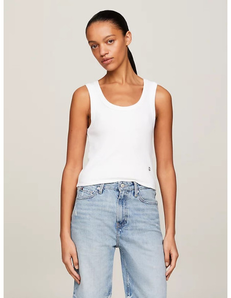 Tommy Hilfiger - SLIM  RIB CROP TANK