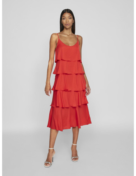 VILA - VIAMALITA STRAP FLOUNCE MAXI DRESS/DC