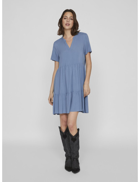 VILA - VIPAYA V-NECK S/S DRESS - NOOS