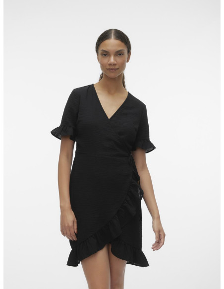 Vero Moda - VMCHRIS SS SHORT WRAP DRESS WVN GA