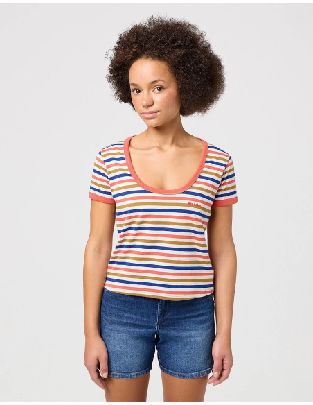 Wrangler - SCOOP NECK RINGER TEE