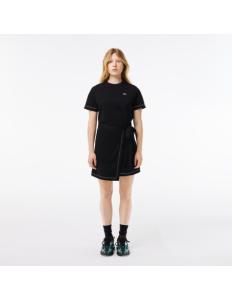 Lacoste - SHORT SLEEVED CONTRAST TRIM OVERSIZED JERSEY DRESS