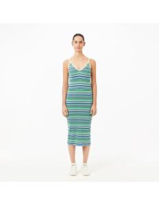 Lacoste - STRAPPY STRIPED COTTON MAXI DRESS