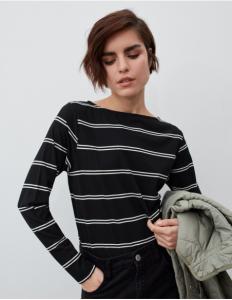 MO Fashion - LONG SLEEVE STRIPED T-SHIRT