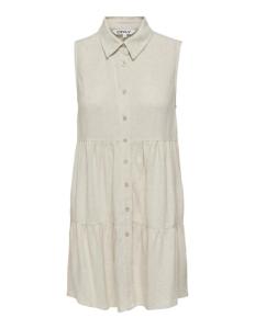 ONLY - ONLSIESTA S/L LINEN BL SHIRT DRESS PNT