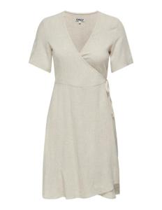 ONLY - ONLSIESTA S/S LINEN BL WRAP DRESS PNT