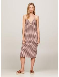 Tommy Hilfiger - STRETCH GINGHAM STRAP KNEE DRESS