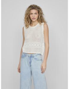 VILA - VIDOLISE S/L O-NECK CROCHET KNIT TOP