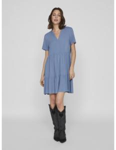 VILA - VIPAYA V-NECK S/S DRESS - NOOS