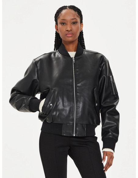 CALVIN KLEIN - FAUX LEATHER BOMBER JACKET