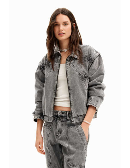DESIGUAL - Denim detachable sleeve jacket