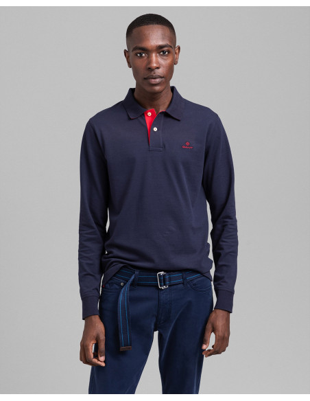 Gant - CONTRAST COLLAR PIQUE LS RUGGER