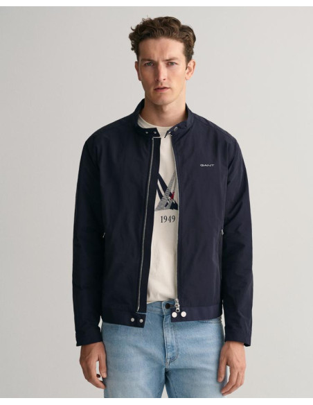 Gant - Men's Navy Blue Regular Fit Zippered Jacket