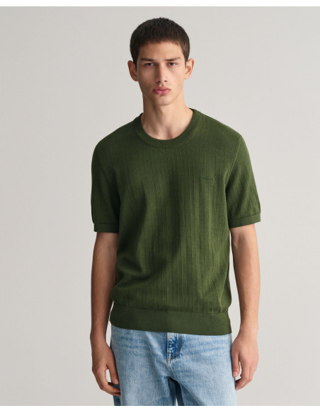 Gant - POINTELLE TEXTURED SS C-NECK