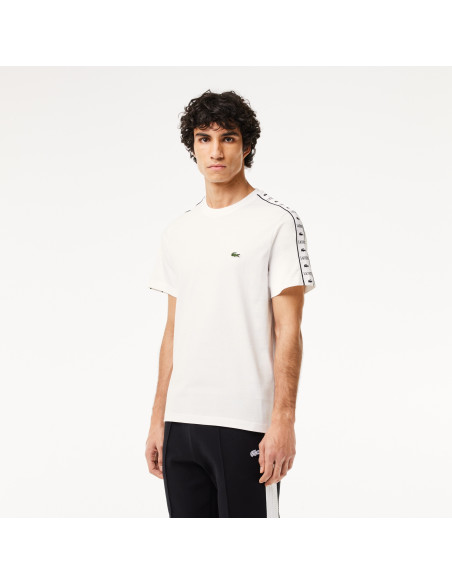 Lacoste - COTTON JERSEY LOGO STRIPE T-SHIRT