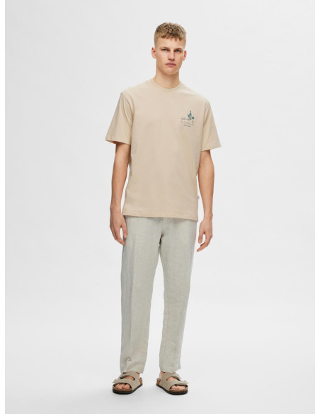 SELECTED HOMME - SLHRELAXARIES PRINT SS O-NECK TEE