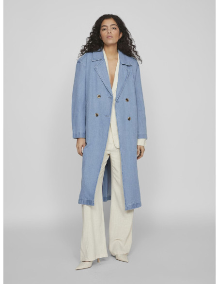 VILA - VICI DOUBLEBREASTED L/S DENIM TRENCHCOAT