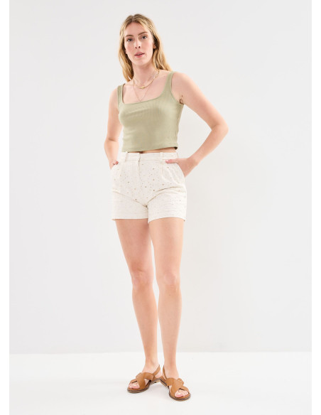 VILA - VIEMILIA EMB ANGLAISE DENIM SHORTS