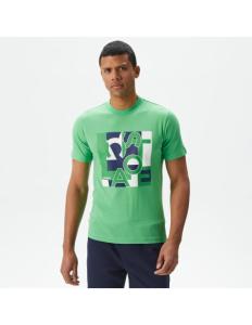 Lacoste - Lacoste Men's Slim Fit Crew Neck Printed Green T-Shirt