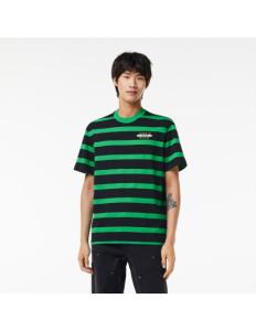 Lacoste - STRIPED 3D PRINT COTTON T-SHIRT