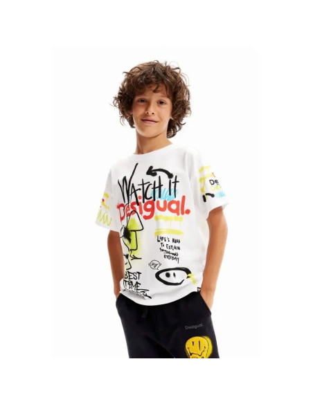 DESIGUAL - Graffiti message T-shirt