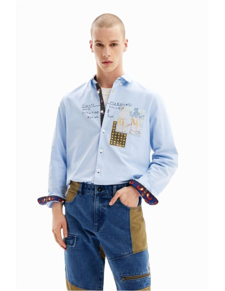 DESIGUAL - Patchwork Oxford shirt