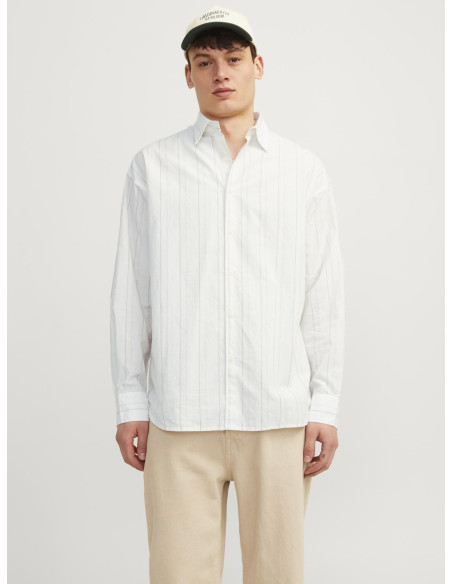 Jack & Jones - JORJOSHUA STRIPE OVERSIZED SHIRT LS