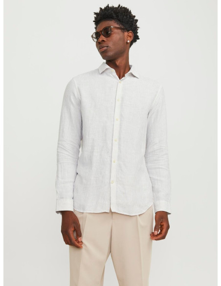 Jack & Jones - JPRBLAPARKER LINEN STRIPE SHIRT L/S