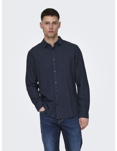 ONLY & SONS - ONSCAIDEN LS SOLID LINEN SHIRT NOOS