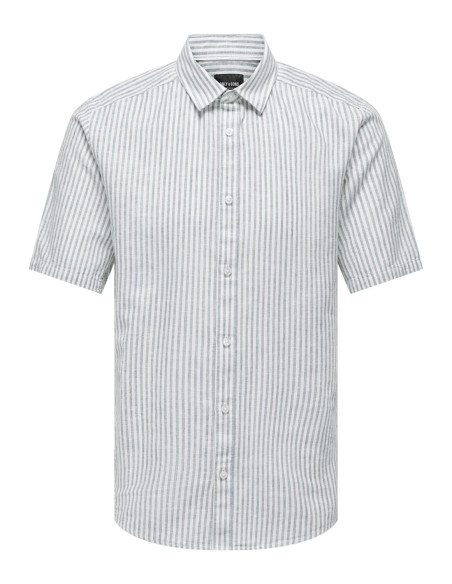 ONLY & SONS - ONSCAIDEN SS STRIPE LINEN SHIRT 841 NOOS