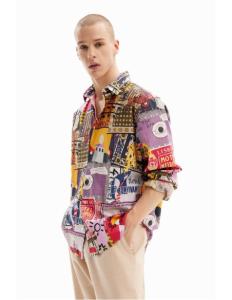 DESIGUAL - Patchwork poplin shirt