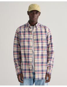 Gant - REG COTTON LINEN CHECK SHIRT