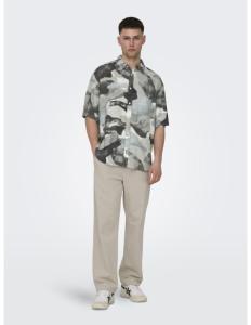 ONLY & SONS - ONSBUD LIFE SS RLX AOP LINEN SHIRT NOOS