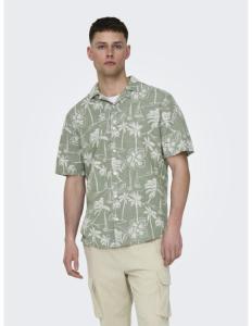 ONLY & SONS - ONSCAIDEN SS REG HAWAII AOP LINEN NOOS