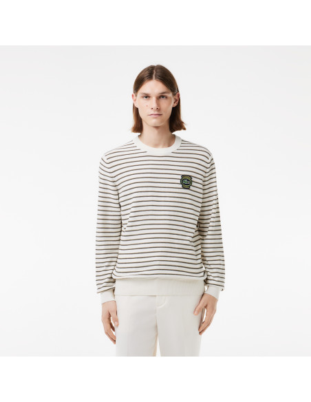 Lacoste - STRIPED COTTON LACOSTE  SWEATER