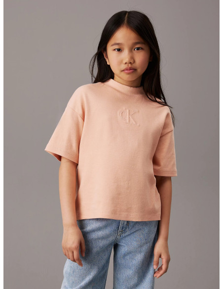 CALVIN KLEIN - STITCH MONOGRAM SS TOP