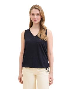 Tom Tailor - T-SHIRT TOP AJOUR V-NECK